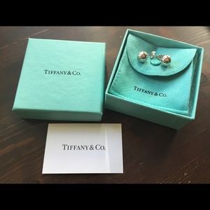 Tiffany Silver Ball Earrings- new/never worn